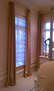 Working Blackout Draperies With Hobbled Sheer Roman Shades